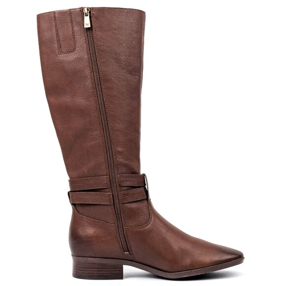 Naturalizer Women Rory Dark Brown Leather Wide Calf Riding Equestrian Boots 9.5 - Picture 4 of 7
